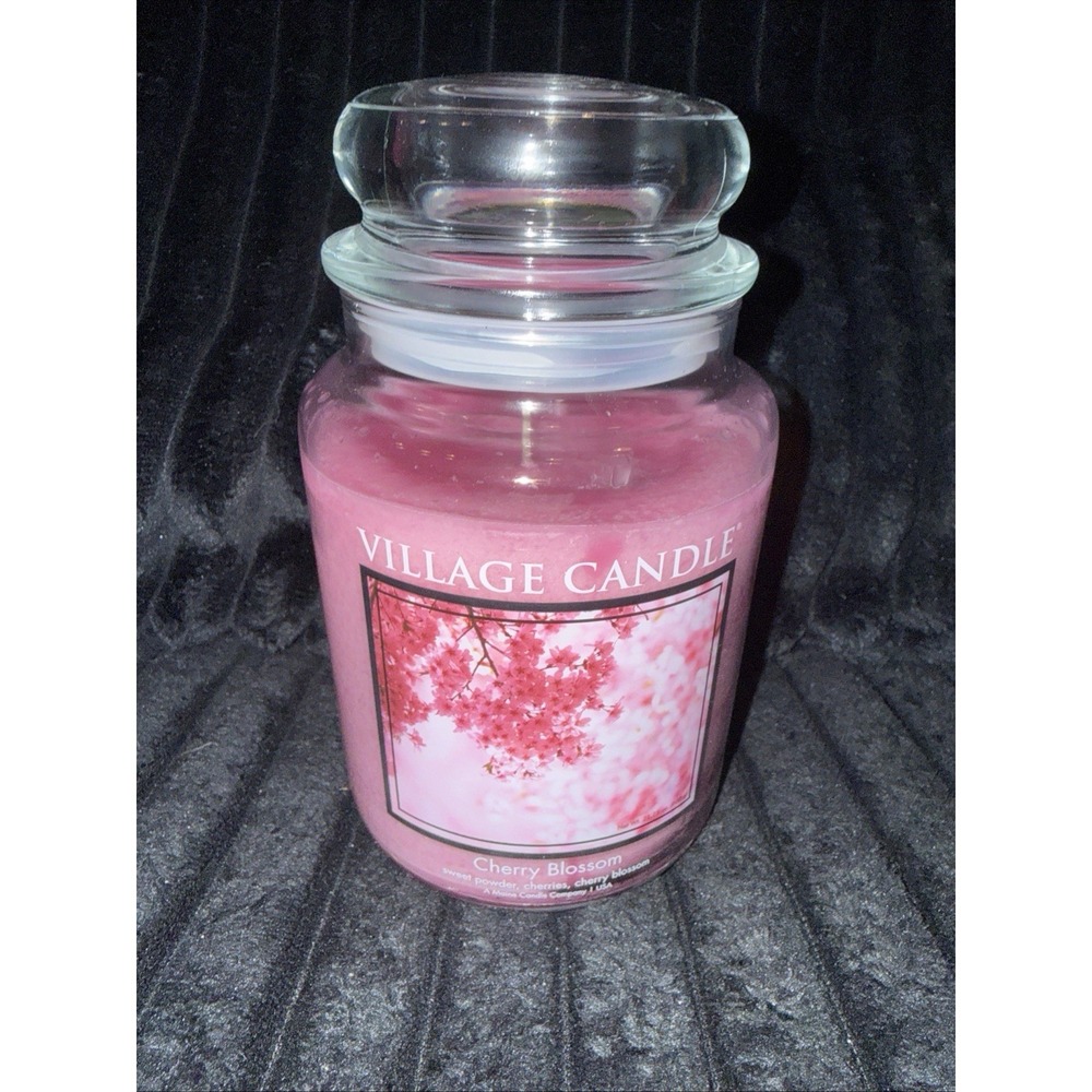 Village Candle Cherry Blossom Large 21.25 Oz 2 Wick 170 hr New